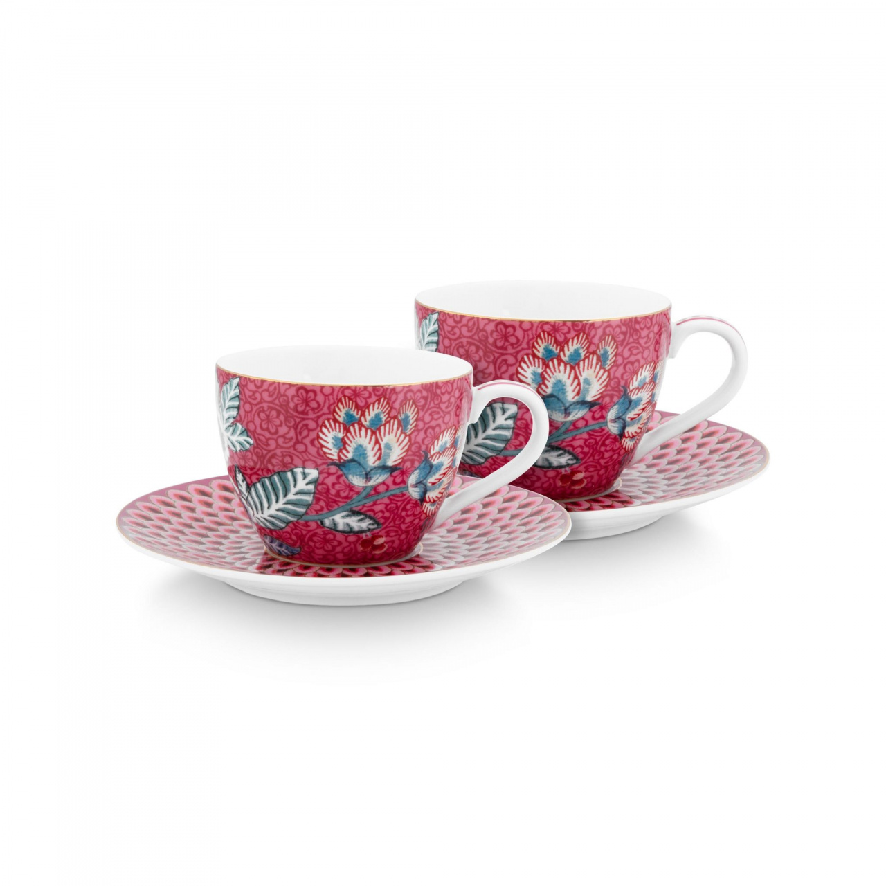 Set 2 cești cu farfurioare, Pip Studio, colecția Flower Festival, 280ml