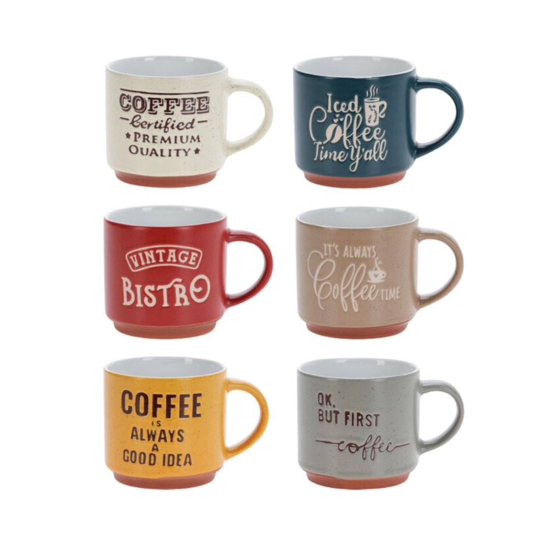 Set 6 căni din ceramică, Siaki Collection, 260 ml