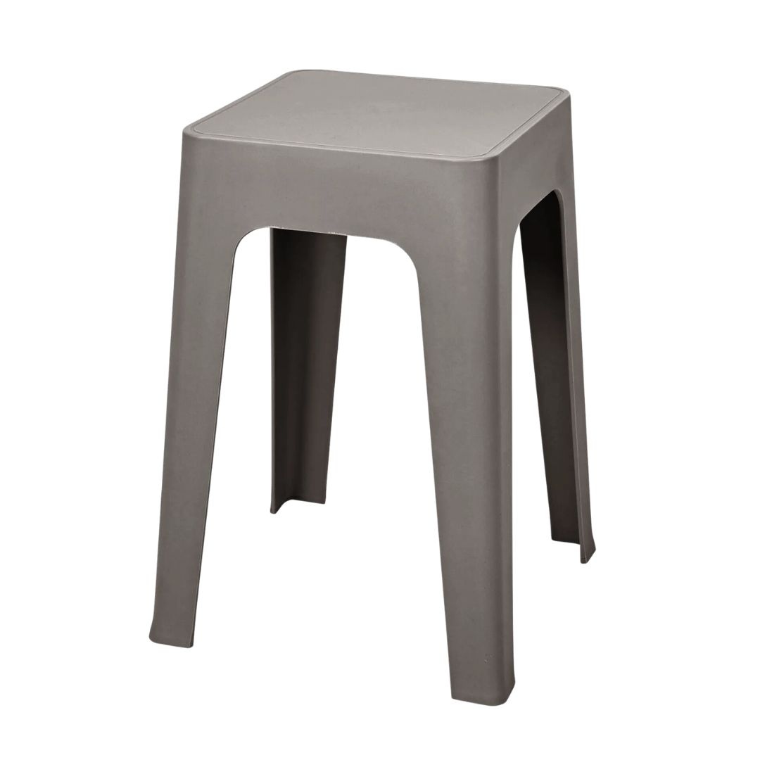 Taburet suprapozabil din plastic, 33x33x47cm, gri