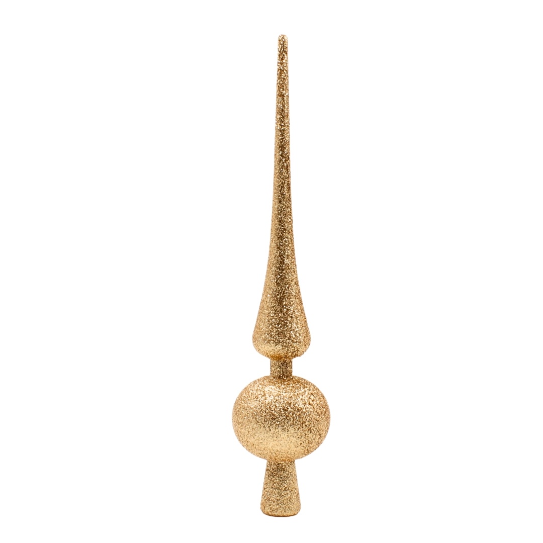 Vârf pentru brad, auriu glitter, 27.5 cm