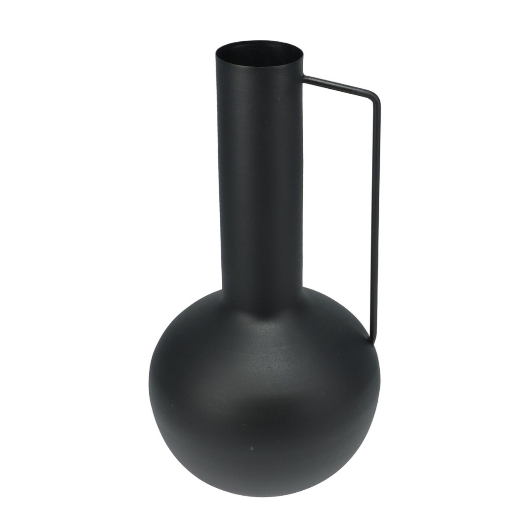 Vază decorativă, din zinc, culoarea negru, 17x17x34.5 cm