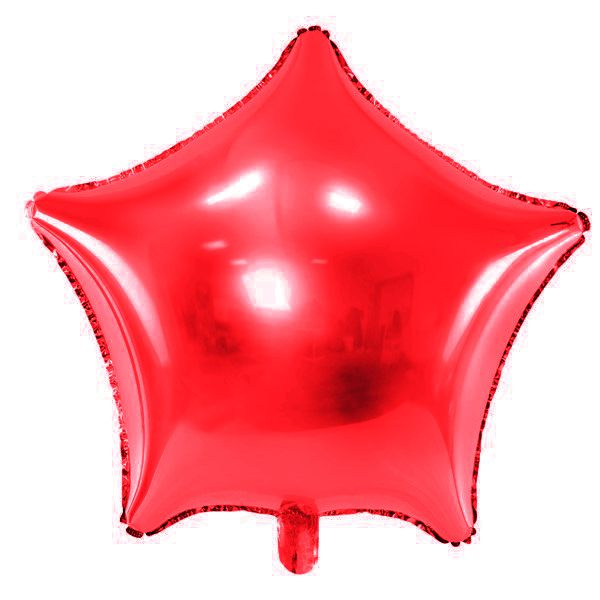 Balon party, model stea, culoarea roșu, 48 cm