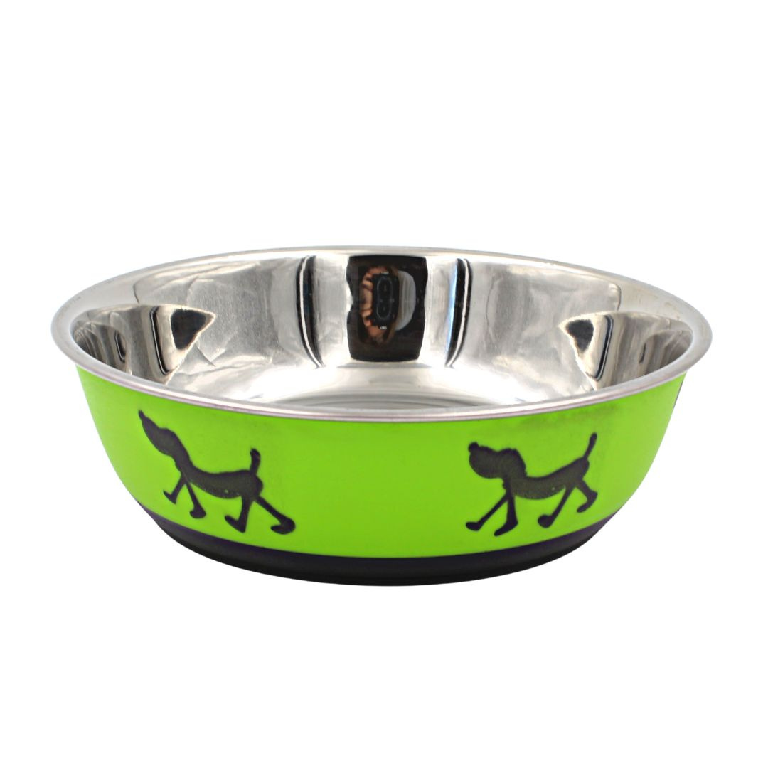 Bol verde din inox pentru apă/hrană 17cm