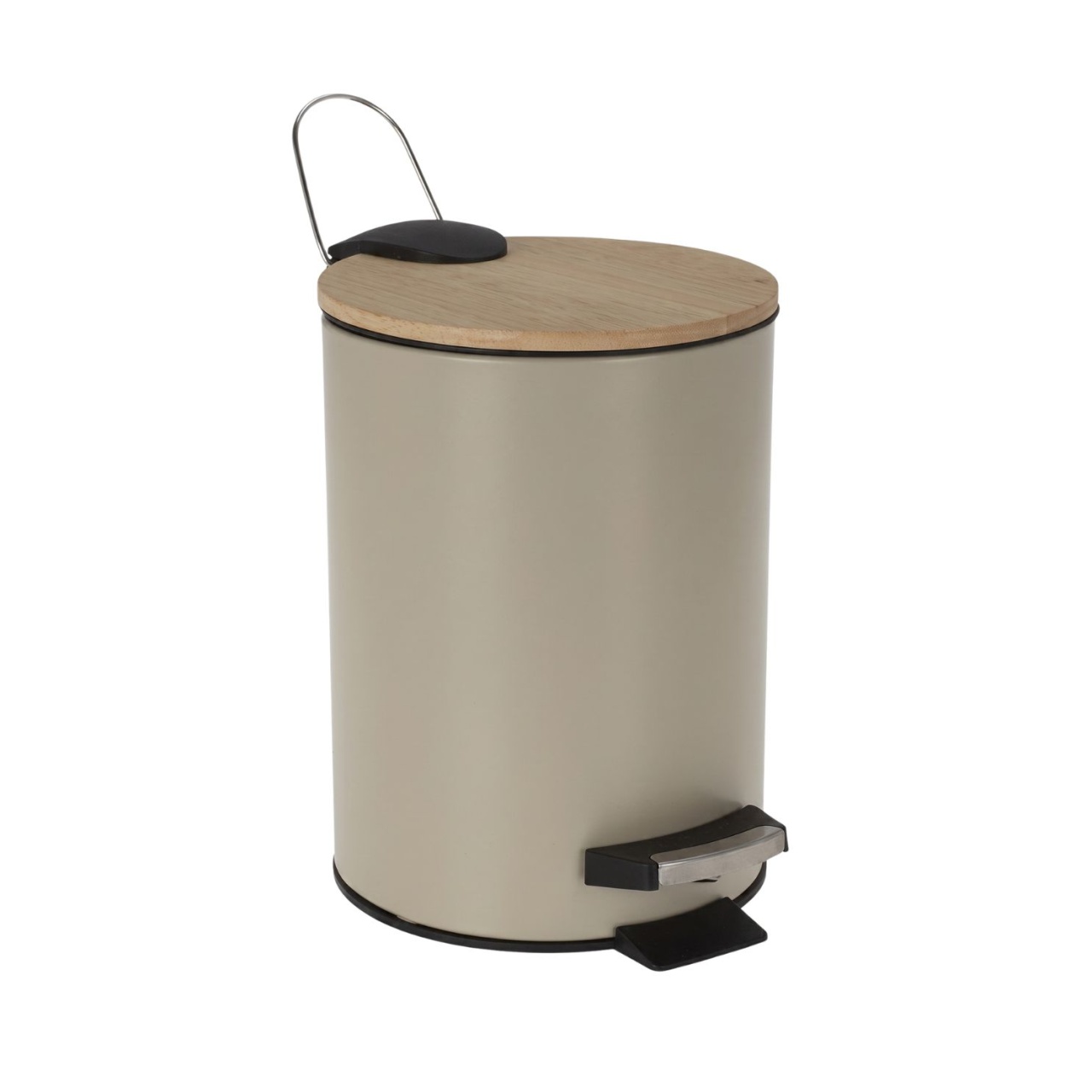 Coș de gunoi cu pedală, capacitate 3l, culoarea gri, 17x24 cm