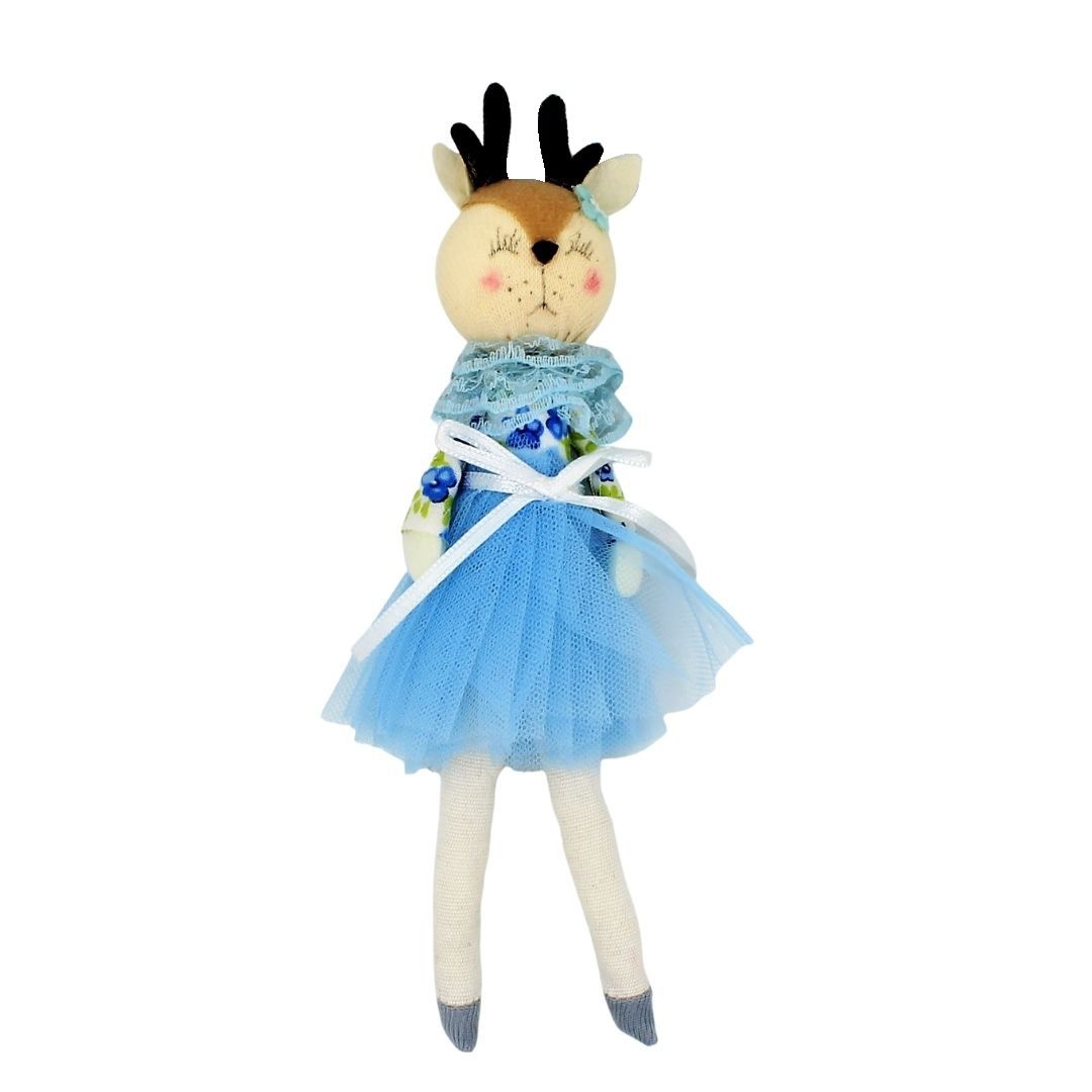 Decorațiune Zooky animăluț căprioară rochiță bleu