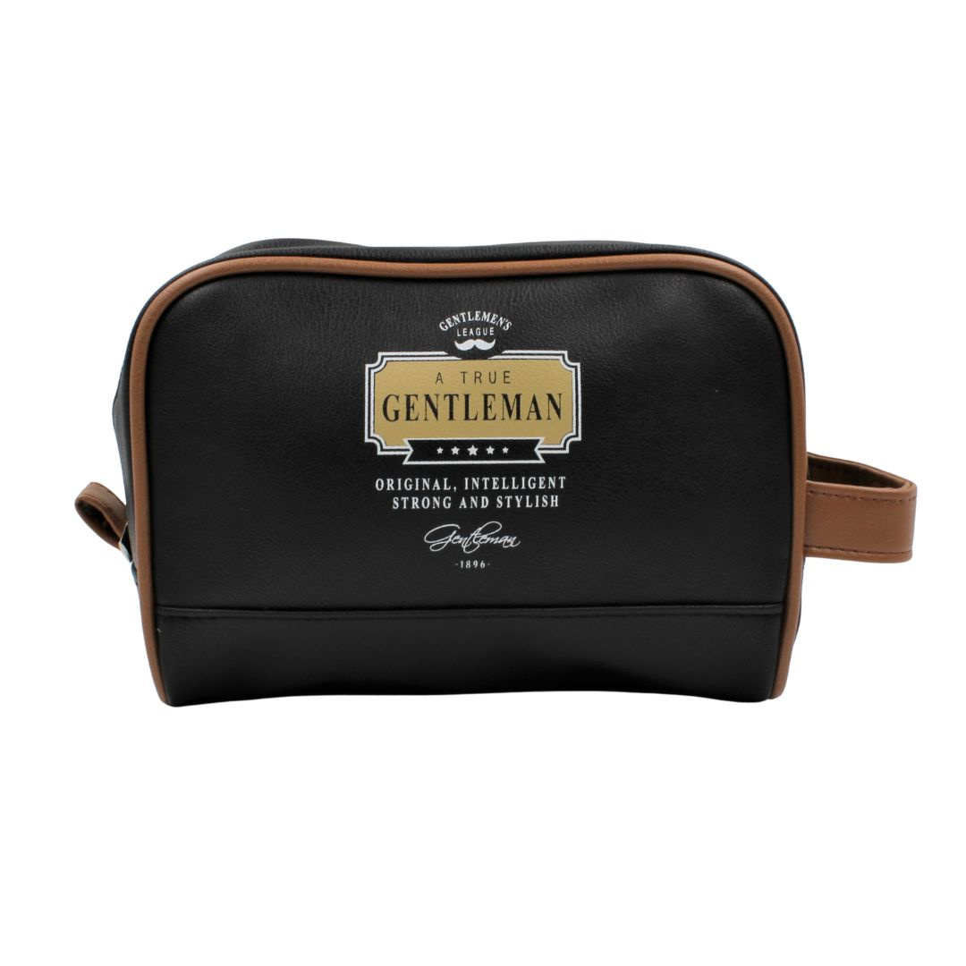 Geantă cosmetică, cu mesajul "Original, intelligent, strong and stylish", Nekupto, colecția Gentlemen's League