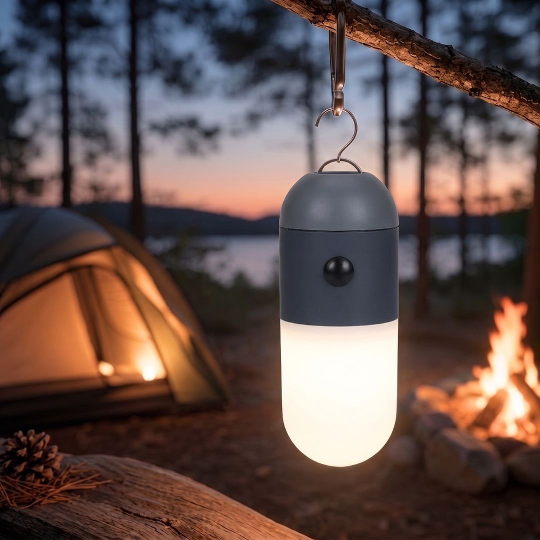 Lampă camping cu 3 intensităti de lumină, 8 x LED, Redcliffs, culoare antracit