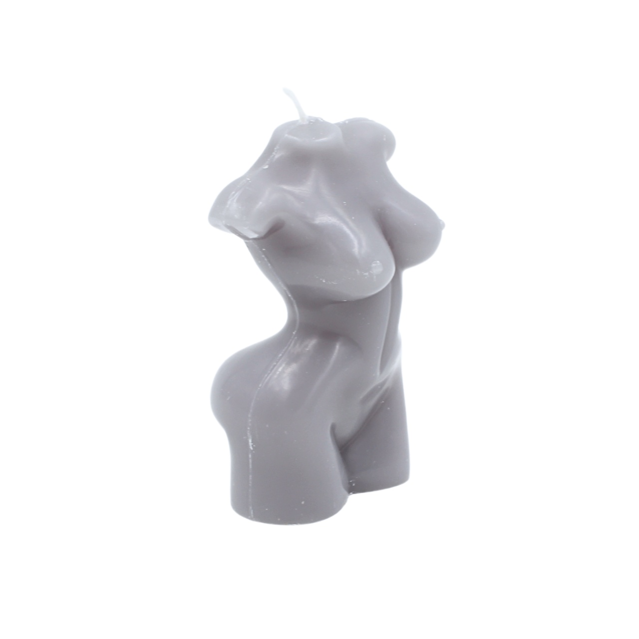 Lumânare decorativă, bust feminin, din ceară – model sculptural gri mat pentru decor modern, Arti Casa