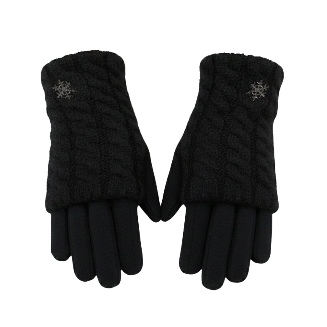 Mănuși damă, Antonio, cu funcție touch și manșetă detașabilă, culoare negru, one size