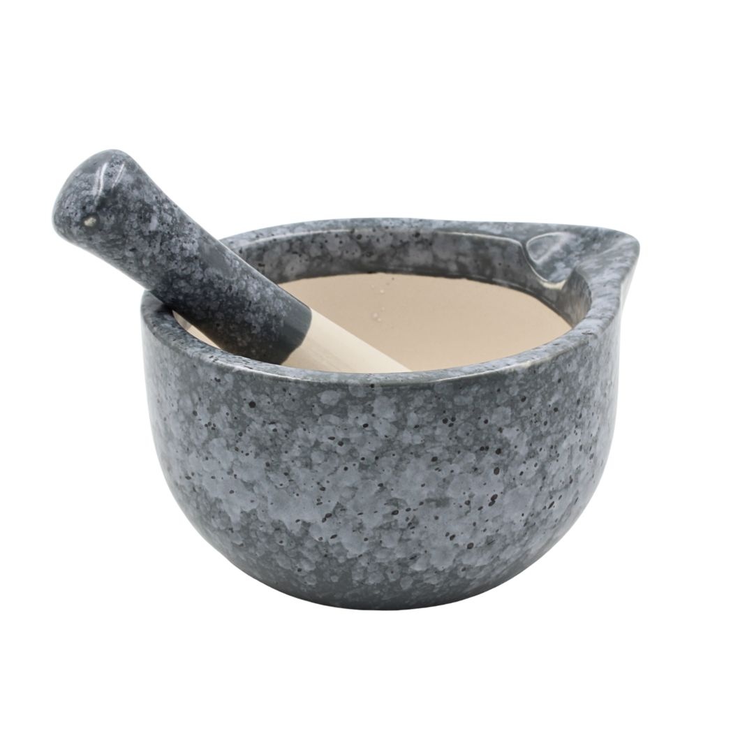 Mojar cu pistil, 330 ml, Excellent Houseware, ceramică, gri închis