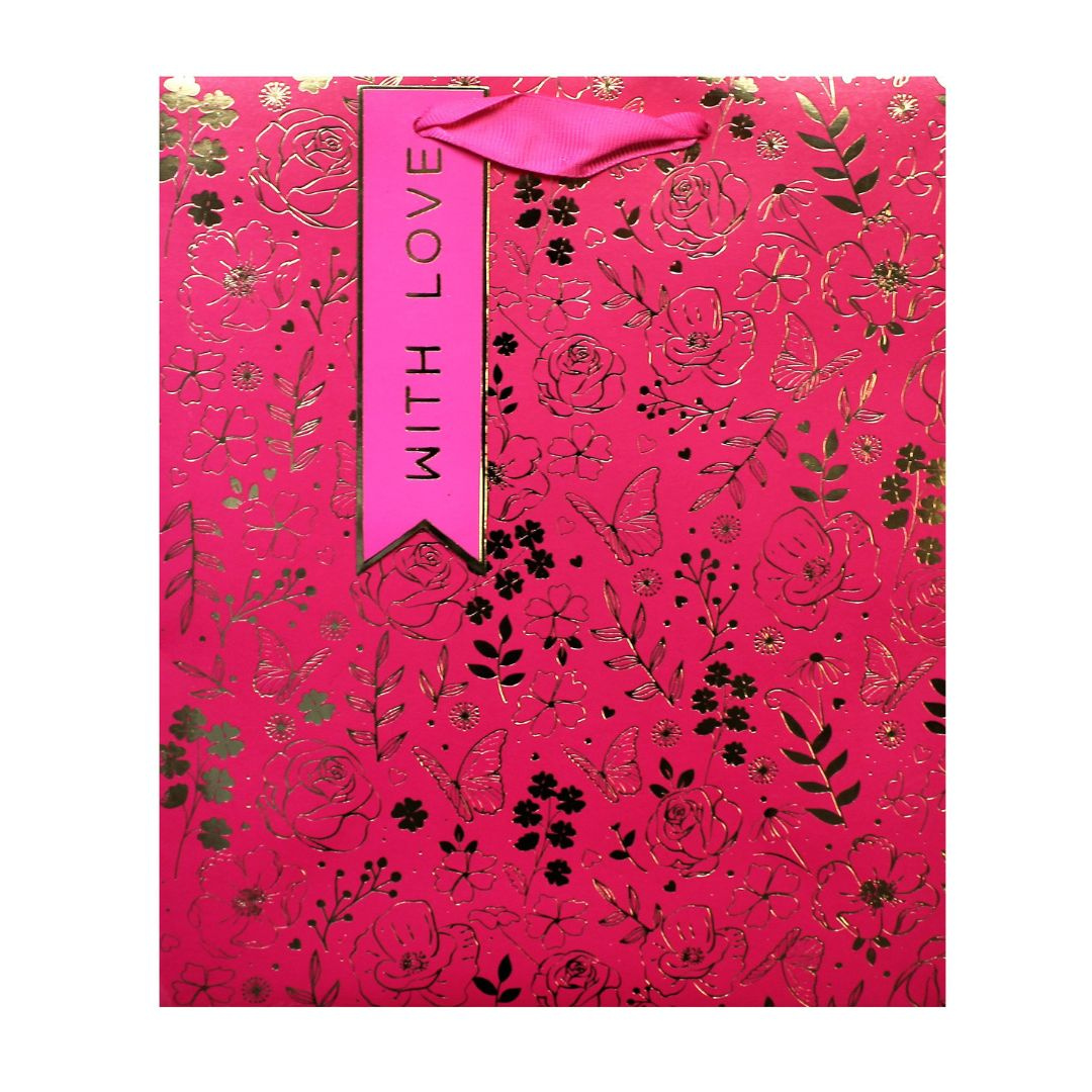 Punga Clairefontaine L Gold floral pink