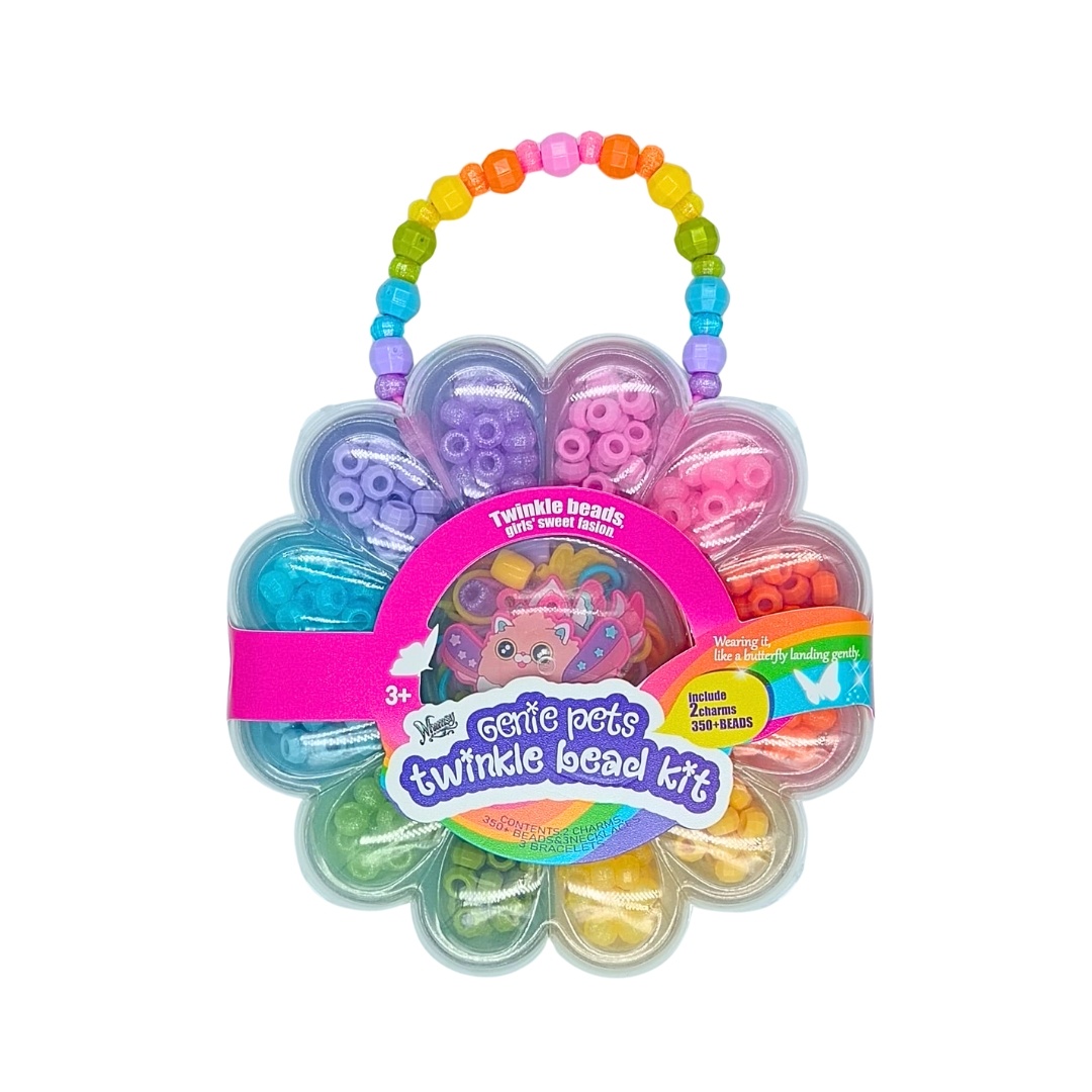 Set mărgele copii, Genie Pets Twinkle Bead Kit Bufniță roz & Unicorn, 350+ piese, 3+ ani