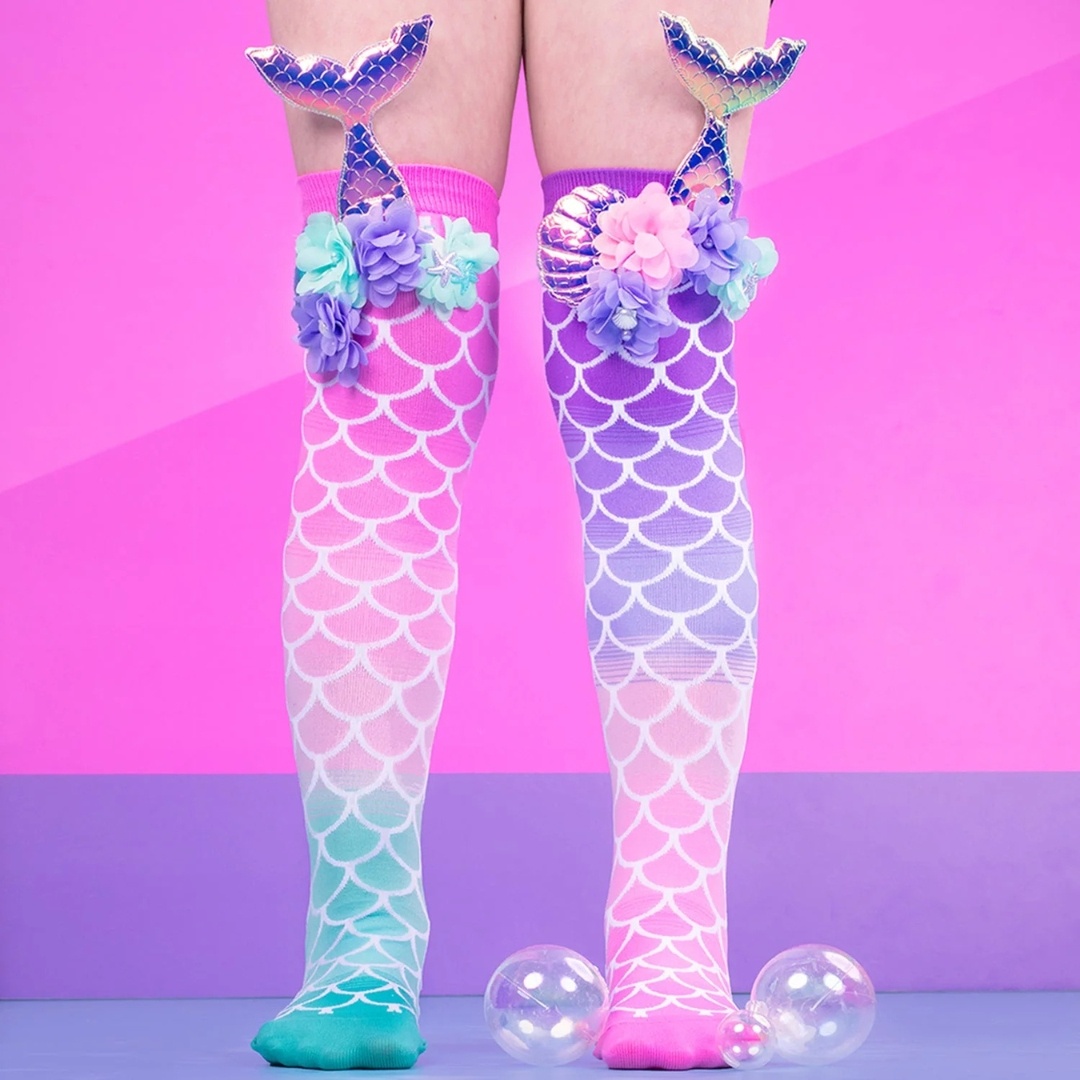 Șosete lungi colorate Madmia Mermaid Tails pentru fete 3-5 ani