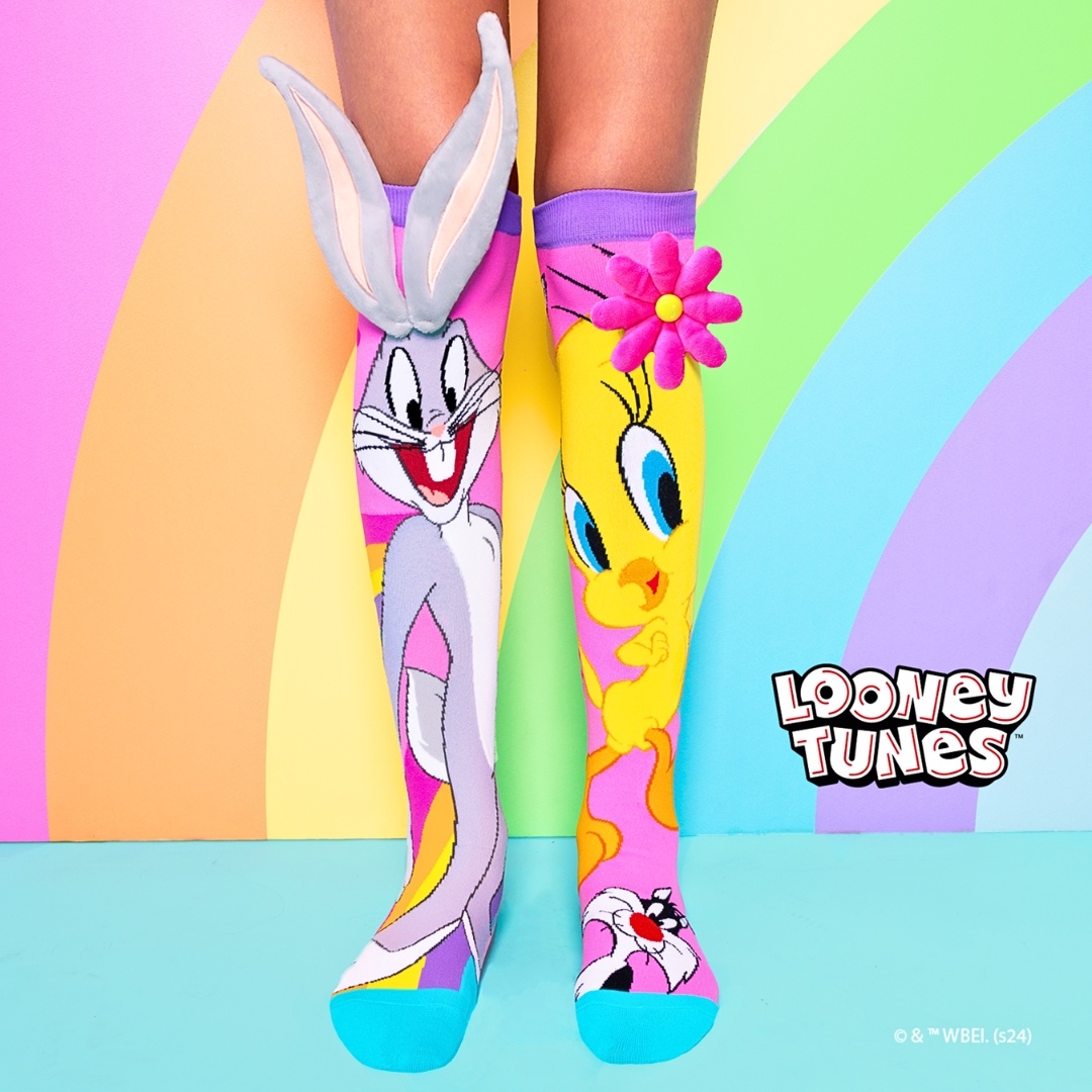 Șosete lungi colorate Madmia pentru fete Tweety&Bugs Bunny 6-99 ani
