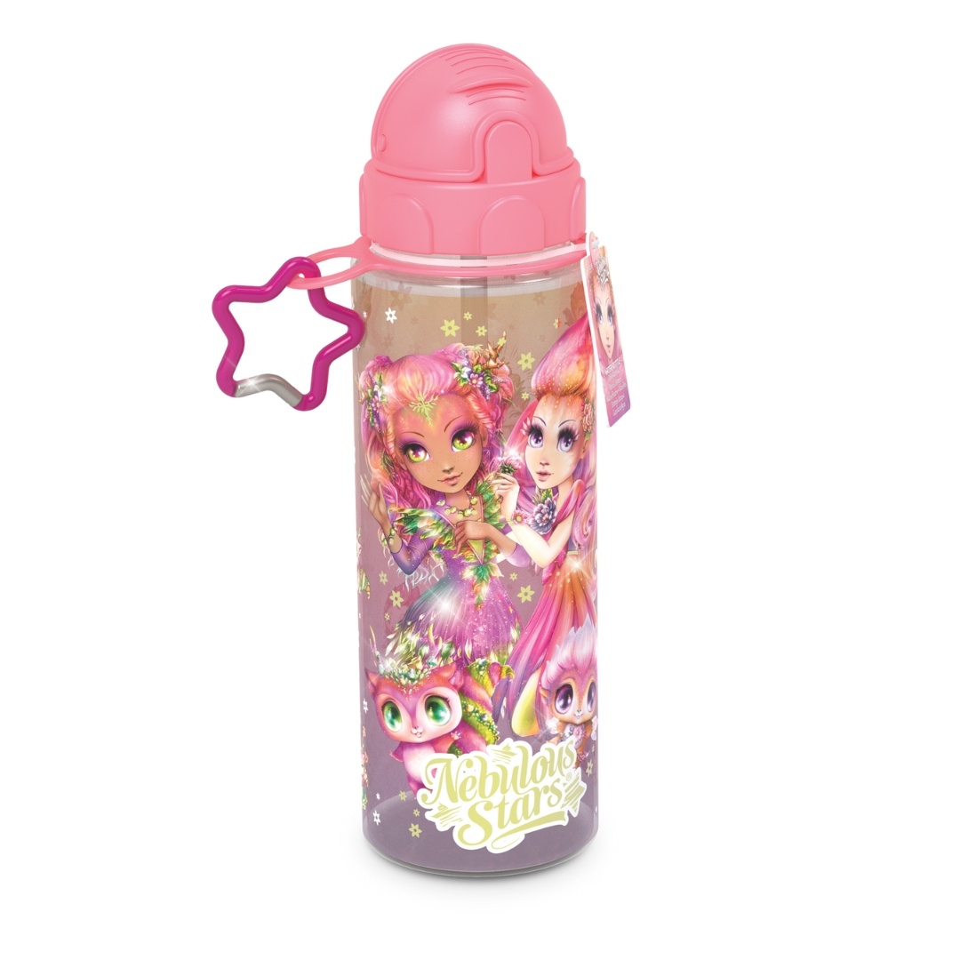 Sticlă de apă cu agățătoare stea, personaj Hazelia&Petulia, 500 ml, Nebulous Star