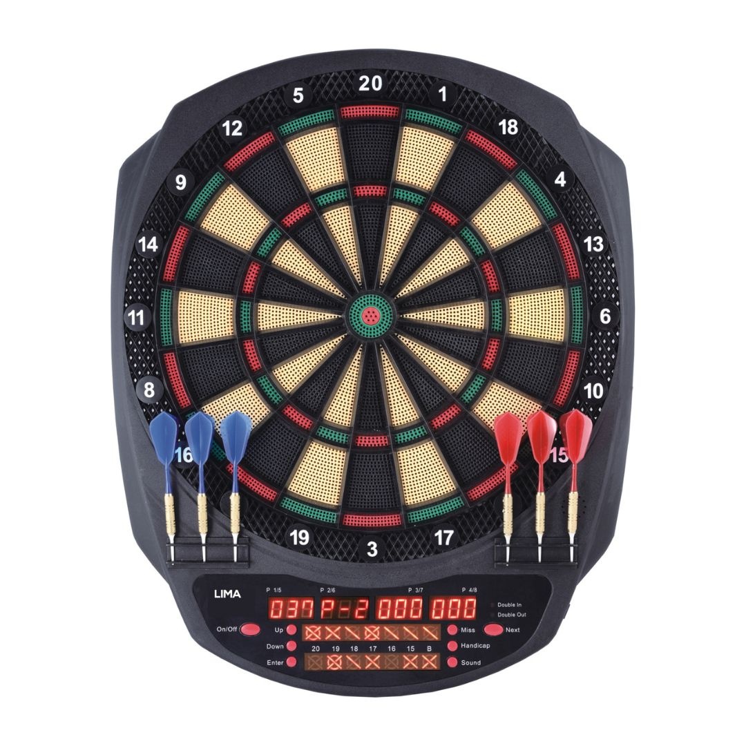 Țintă Electronică Darts, XQ Max Lima, cu 36 de Jocuri și Afișaj LED Complet