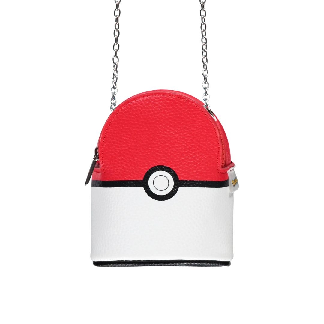 Geantă micro, crossbody, Pokeball, design iconic, lanț metalic, 12x10x6 cm, brand Difuzed