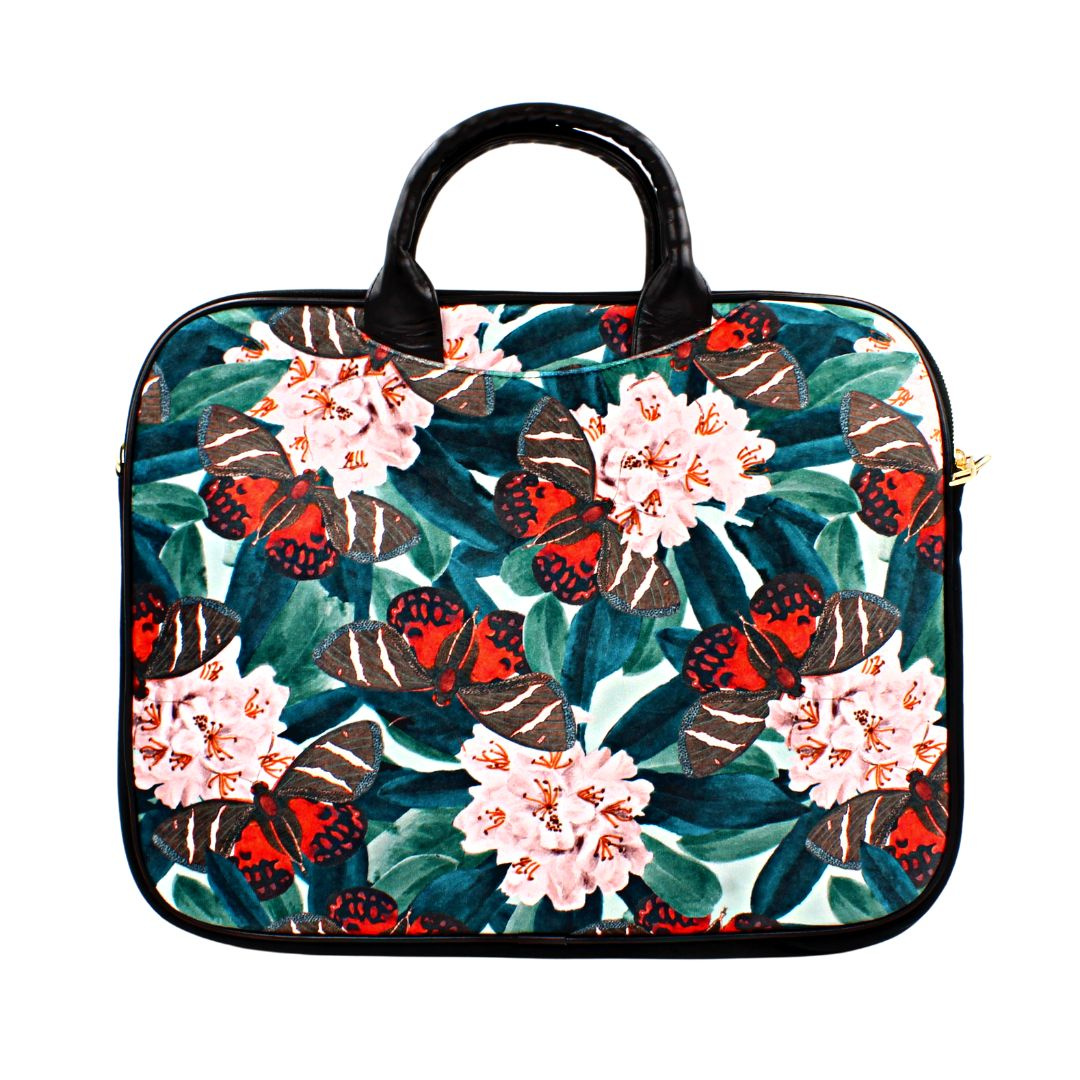 Geantă pentru laptop, colorată, pentru damă, din catifea, MAGNOLIA 14"