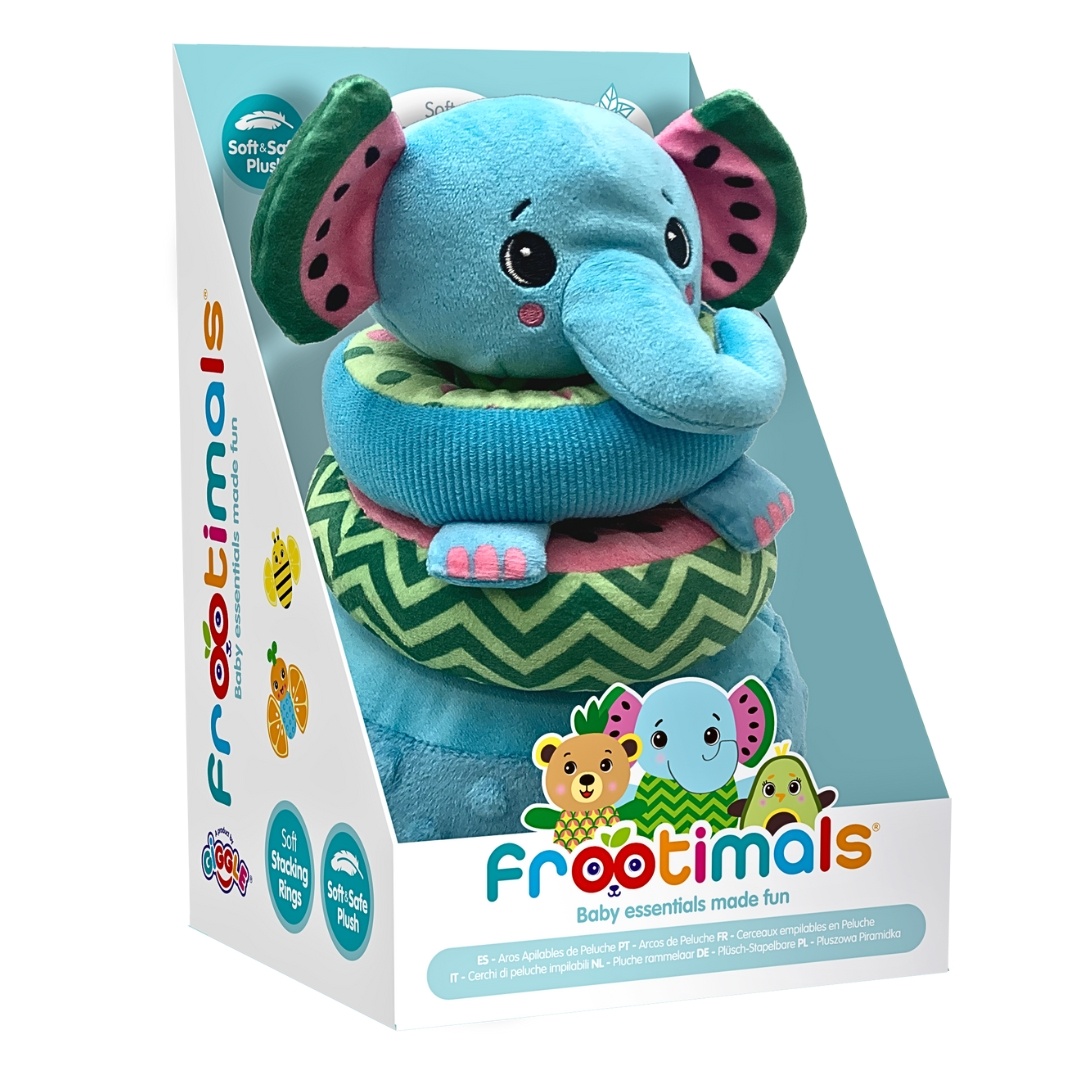 Jucărie Melany Melephant din pluș cu inele, Frootimals