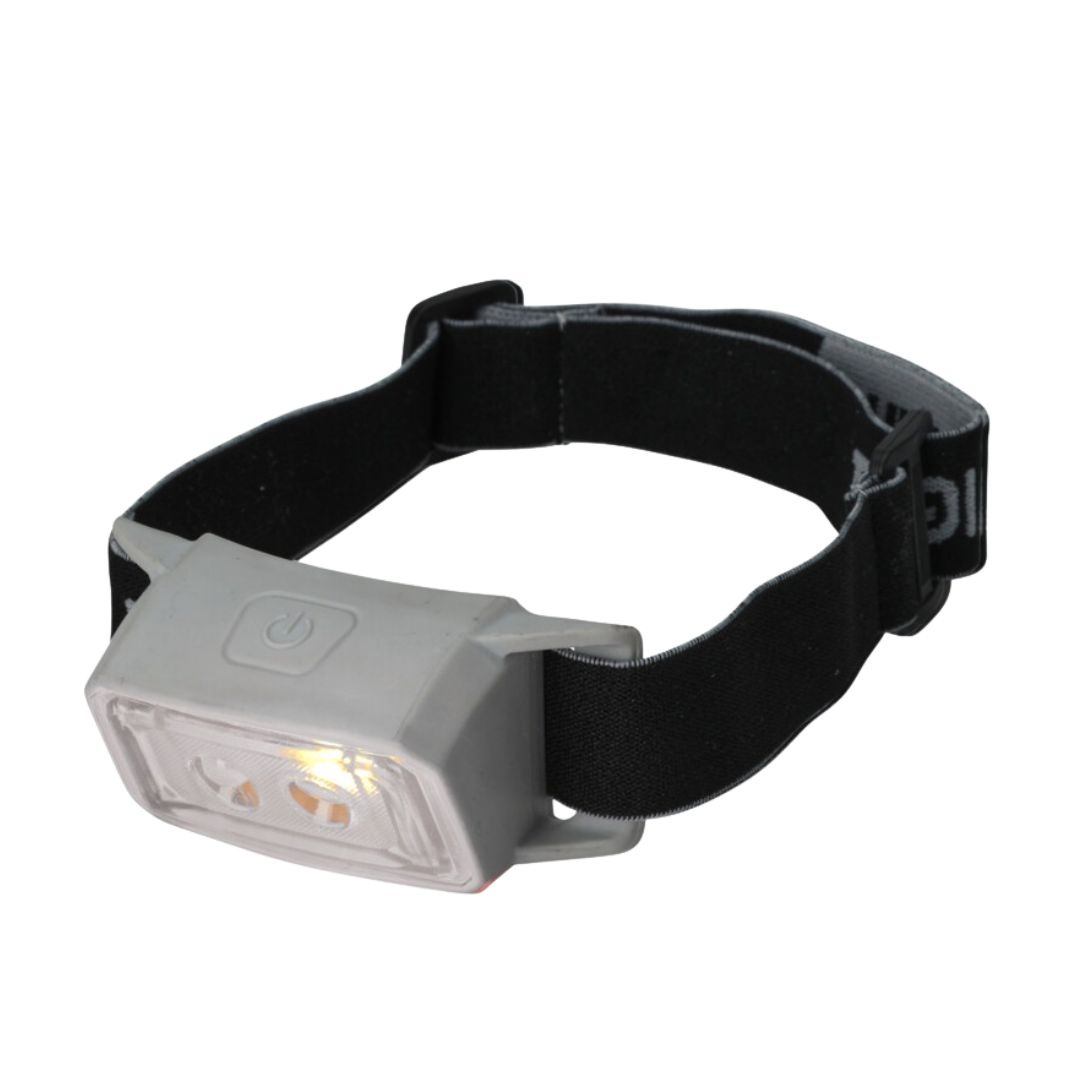 Lanternă de cap reîncărcabilă, cu led, 3 funcții, culoare gri