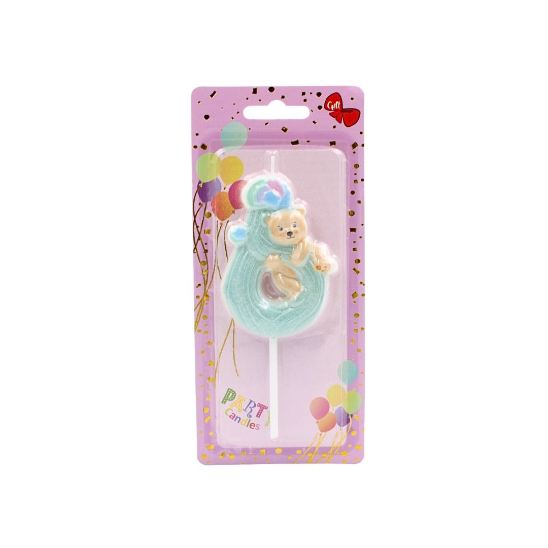 Lumânare aniversară, pentru copii, cifra 6, Giftdesign, 8 cm