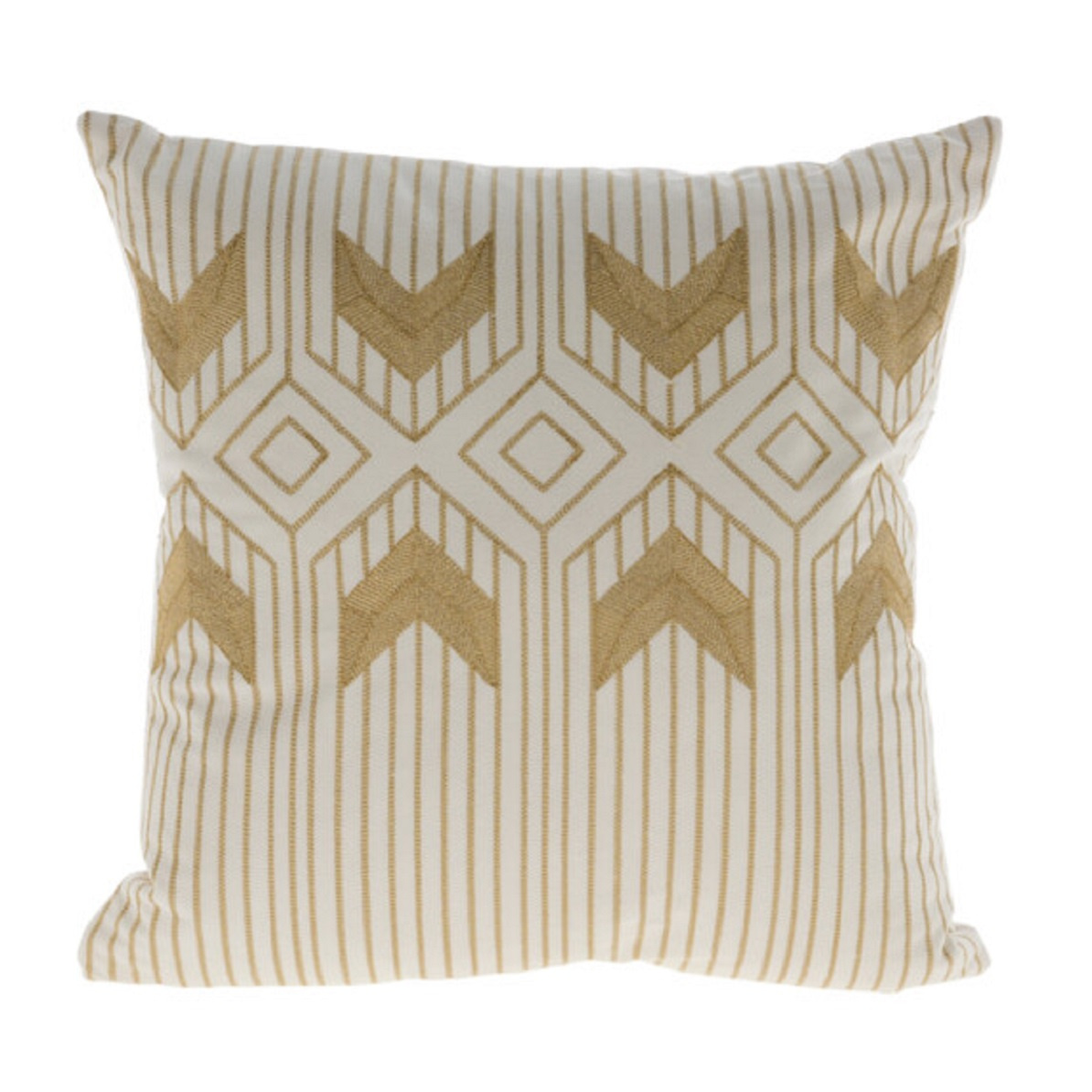 Pernă decorativă, alb-auriu, 45 cm – rafinament și stil