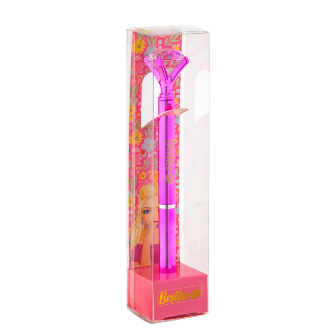 Pix cu diamant, besties, 14 cm, culoarea roz