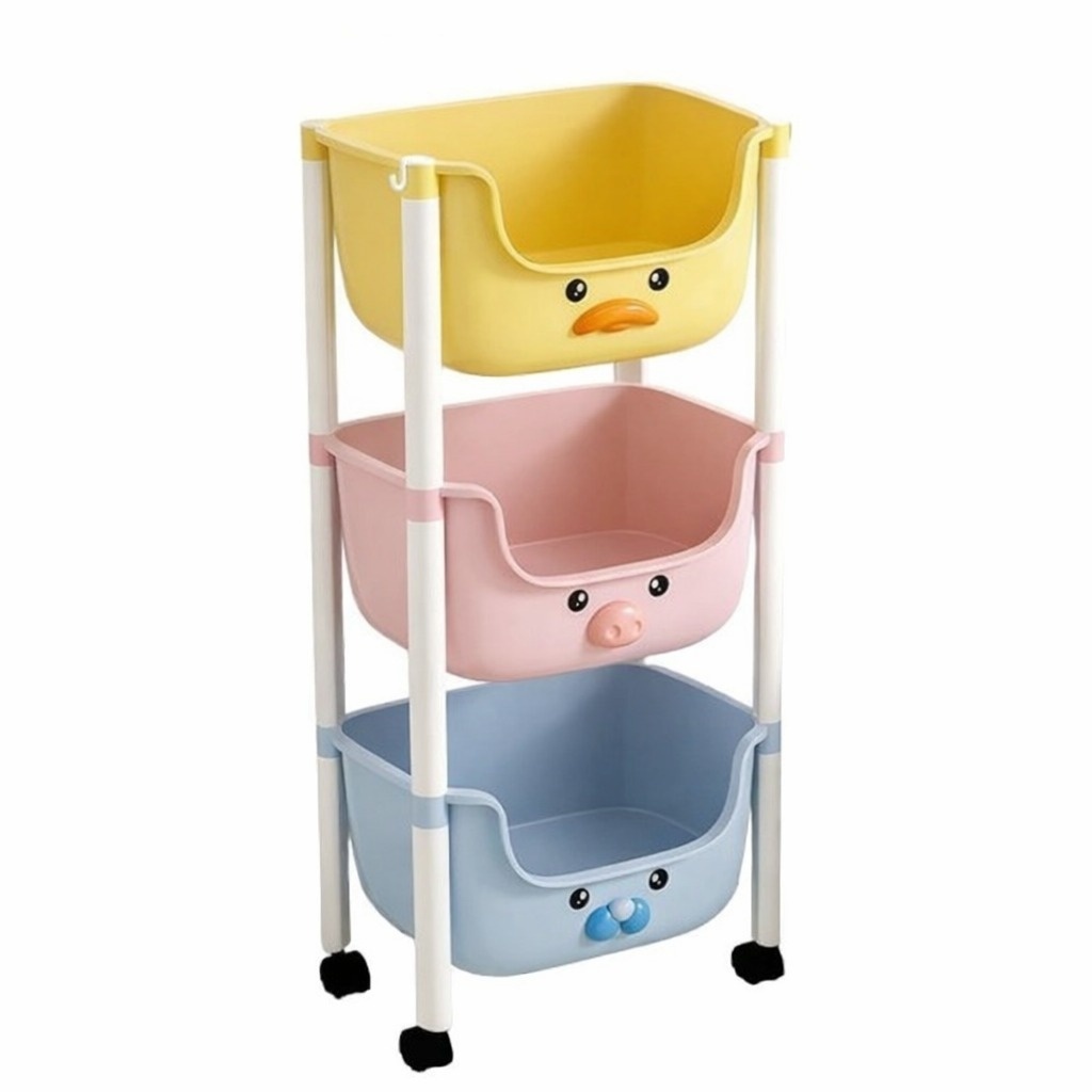 Raft 3 niveluri, din plastic cu roți, pentru copii, Ecarla,…