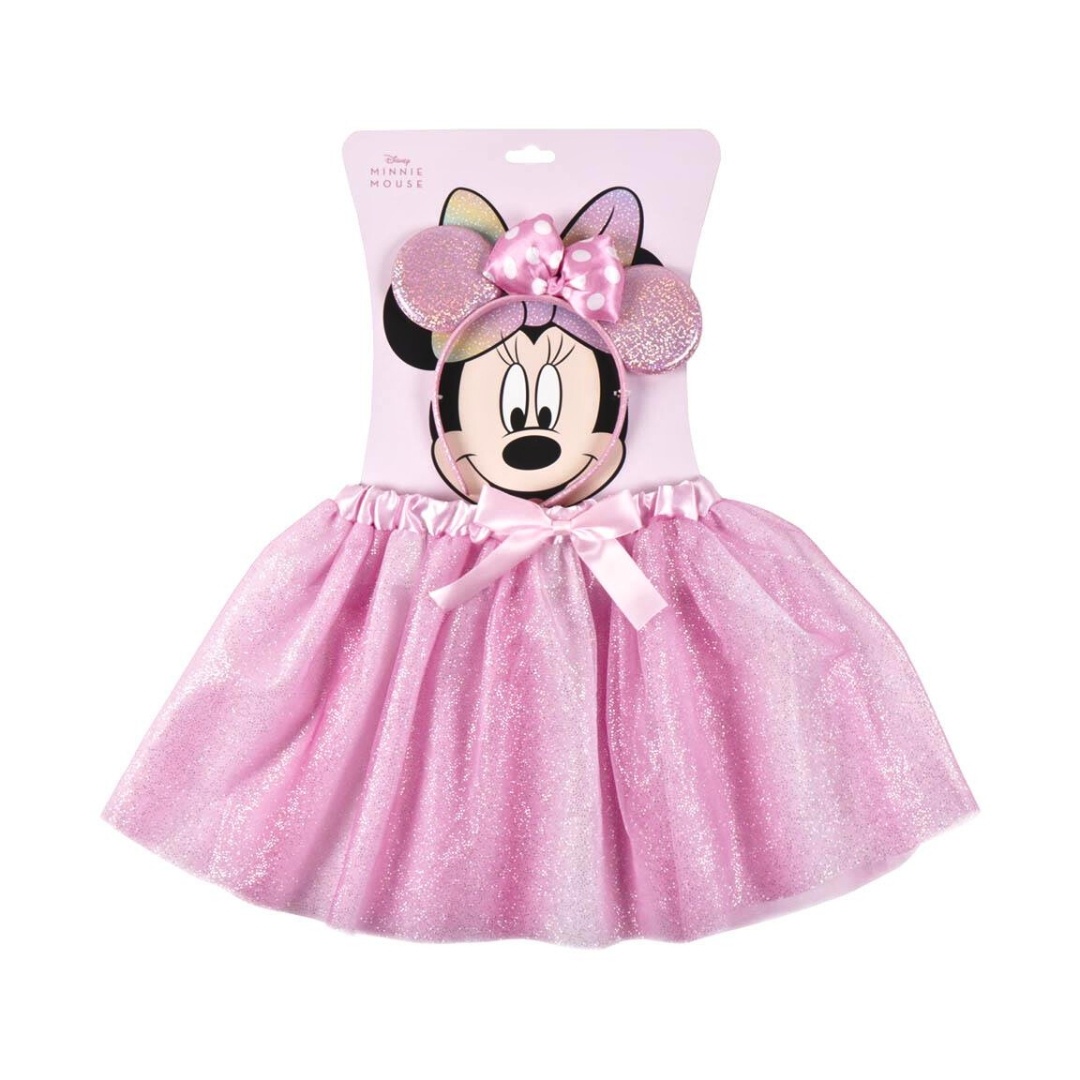 Set fustiță cu bentiță, Cerda, culoarea roz, model Minnie Mouse