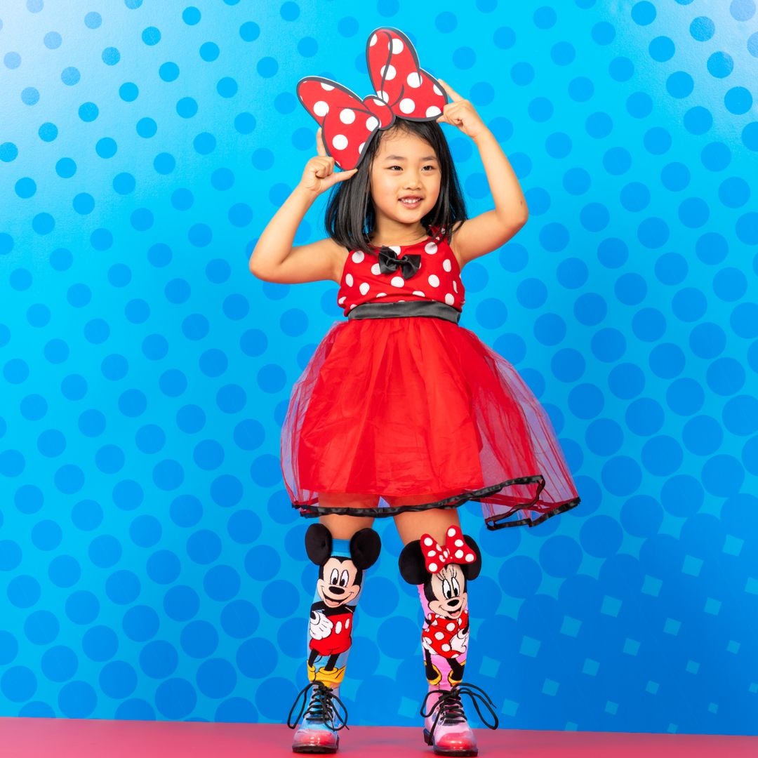 Șosete lungi colorate madmia pentru fete fantasy mickey și minnie 3-5 ani