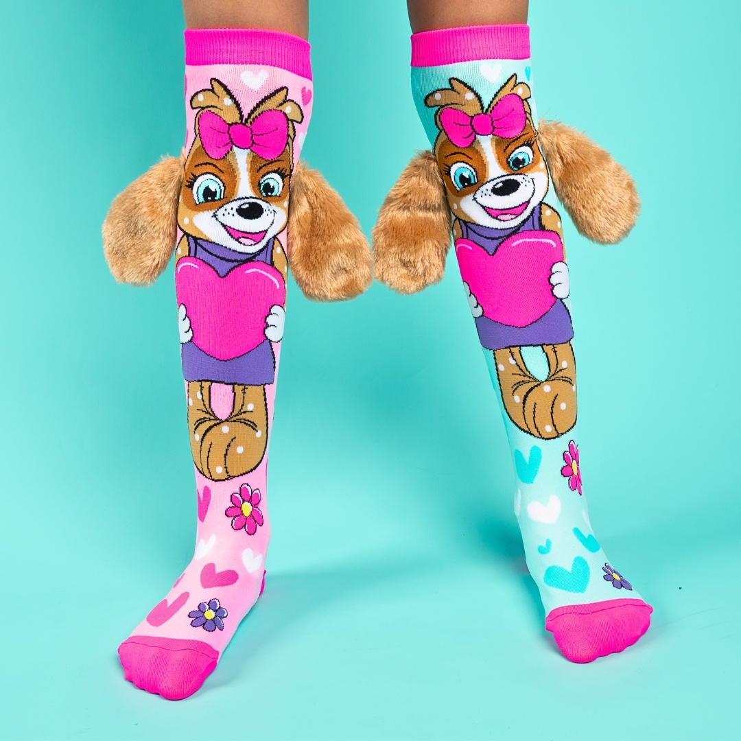 Șosete lungi colorate Madmia pentru fete Puppy love 6-99 ani