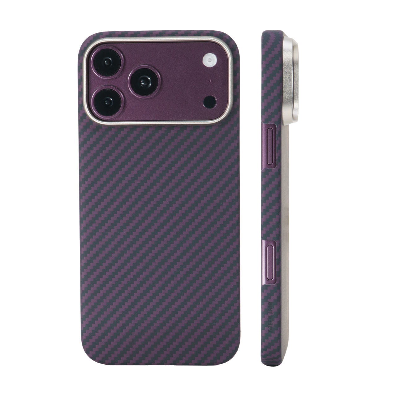 Husa pentru iPhone 18 Pro Max, 17 Pro Max, Clip-On MagSafe Compatible, made from Aramid Fiber, Kevlar, Burgundy