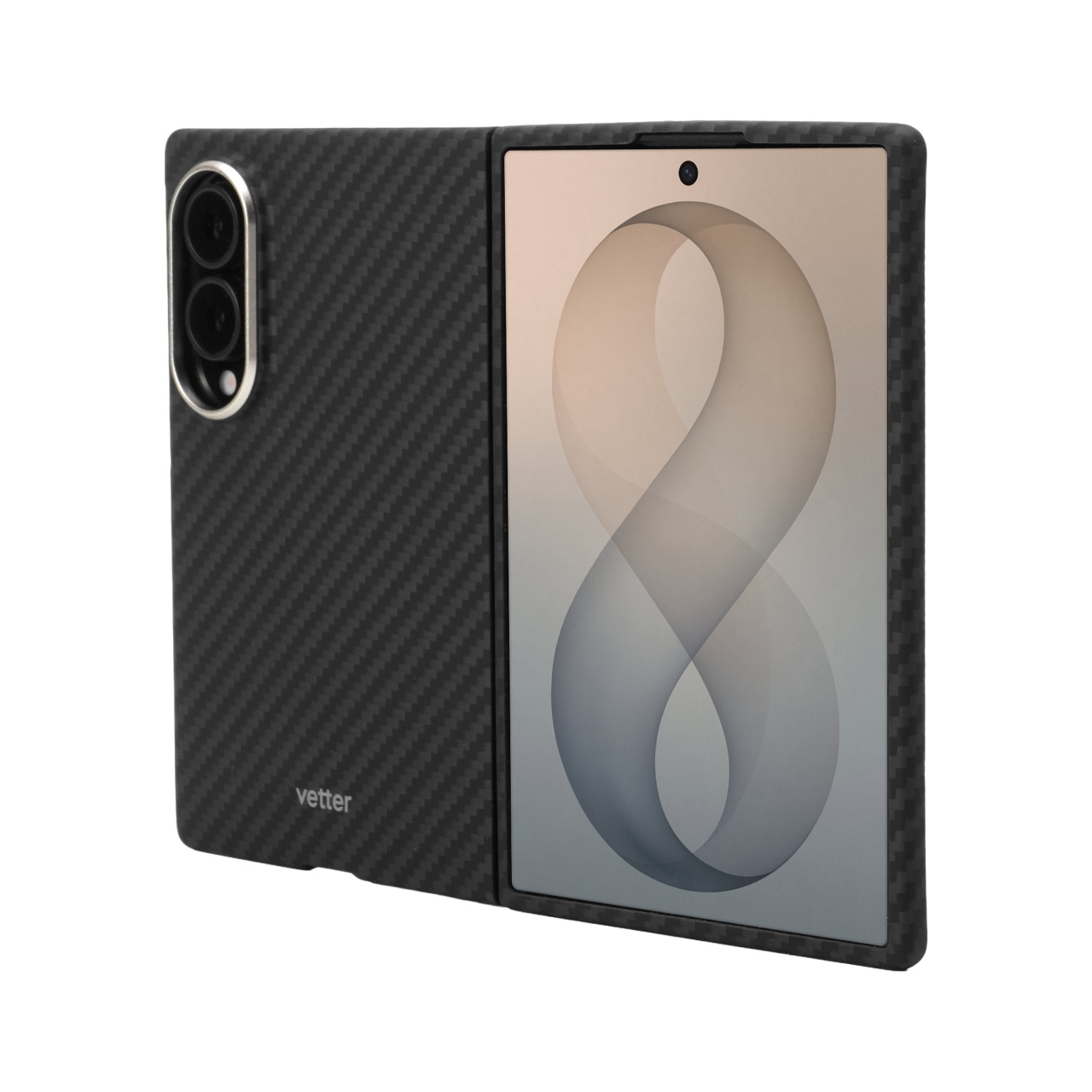 Husa pentru Samsung Galaxy Z Fold 8, Clip-On, made from Aramid Fiber, Kevlar, Black