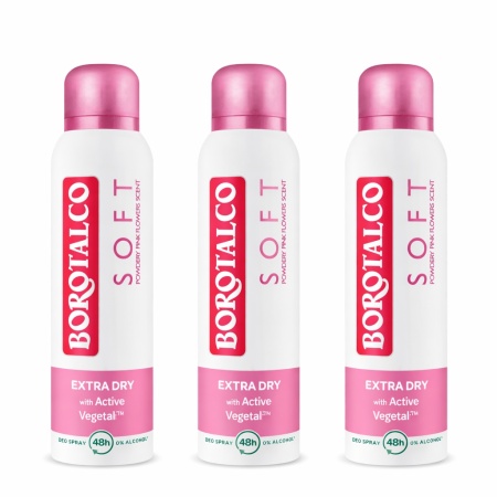Deodorant spray Borotalco Soft, 150 ml (Concentratie: Deo Spray, Gramaj: 3 x 150 ml)