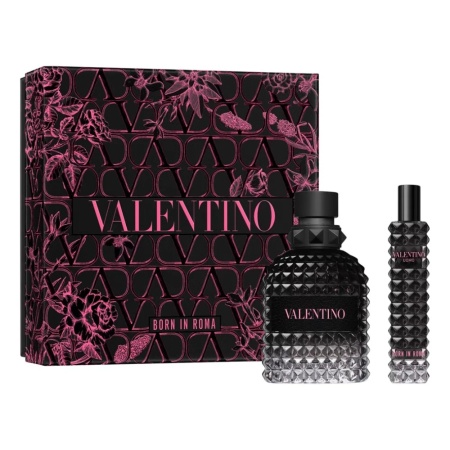 Set cadou Valentino Uomo Born in Roma, Apa de toaleta, Barbati. 100 ml + 10 ml