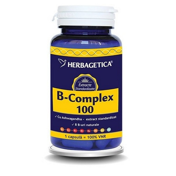 B-Complex 100 Herbagetica (Ambalaj: 60 capsule)