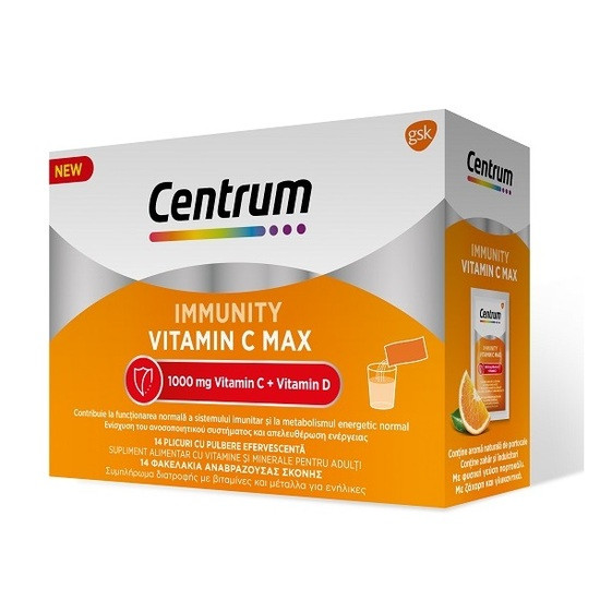 Centrum Immunity Vit C Max Pulbere, 14 plicuri, Gsk (Concentratie: 14 plicuri)