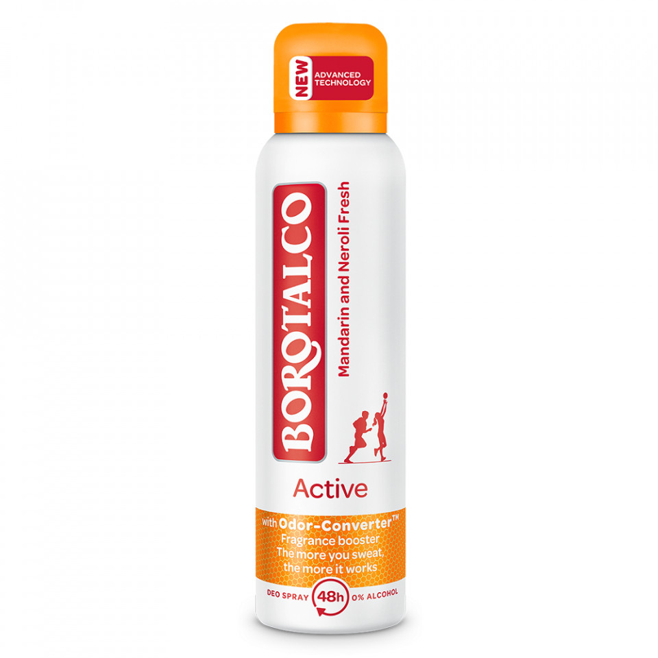 Deodorant spray Active Mandarine si Neroli, Borotalco (Gramaj: 150 ml, Concentratie: 3 buc)