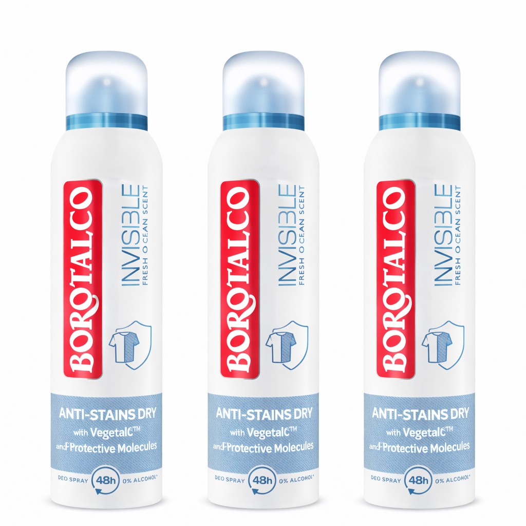 Deodorant spray antiperspirant Invisible Fresh Borotalco, 150 ml (Gramaj: 3 x 150 ml)
