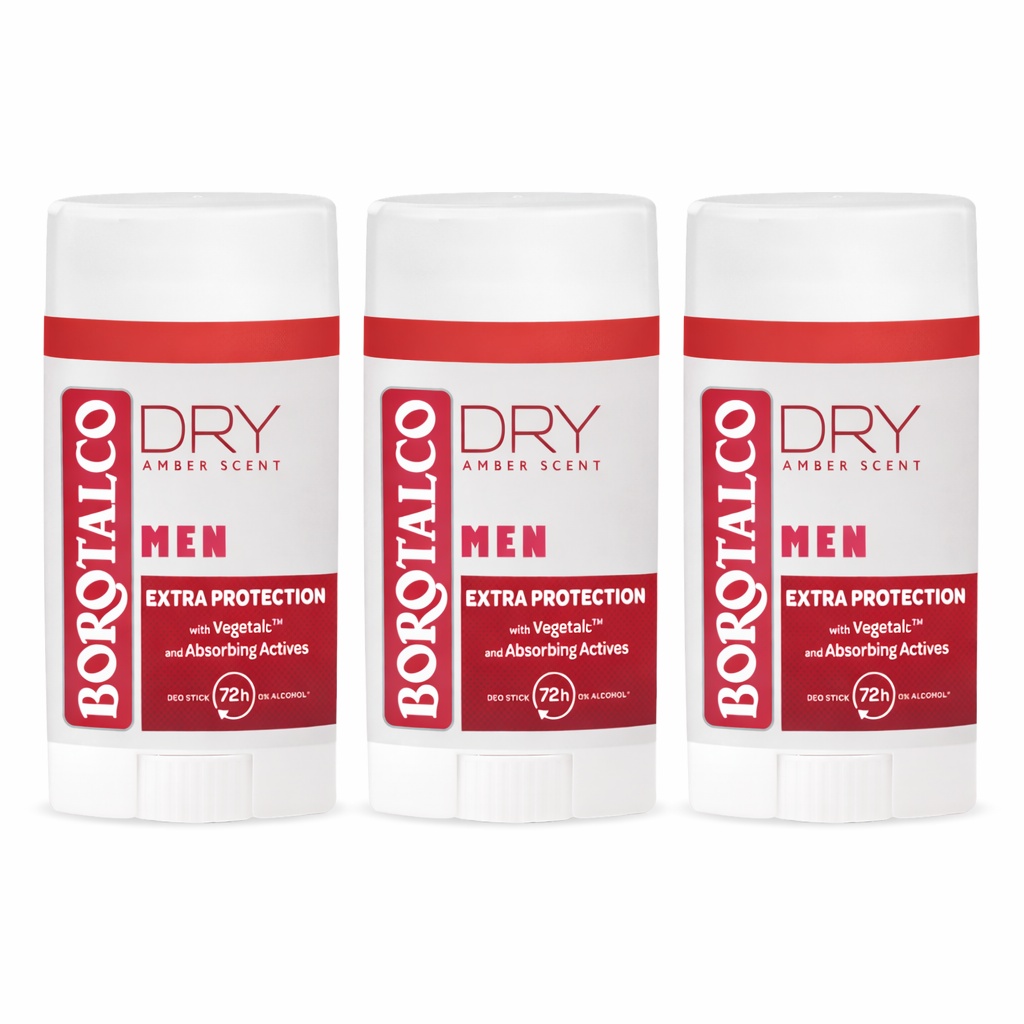 Deodorant Stick Borotalco Men Amber, 40 ml (Gramaj: 3 x 40 ml)