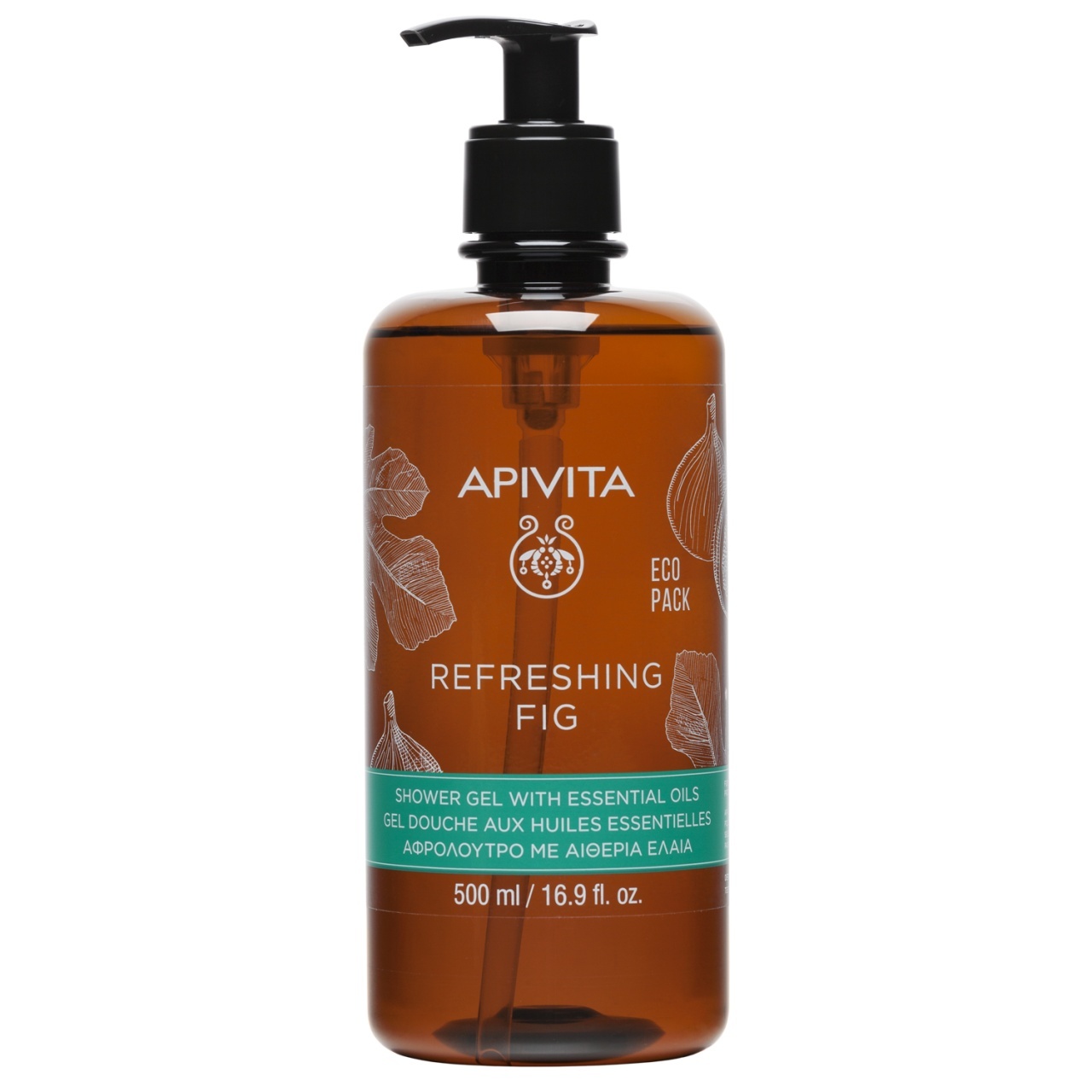 Gel de dus racoritor cu smochine Apivita, 500 ml