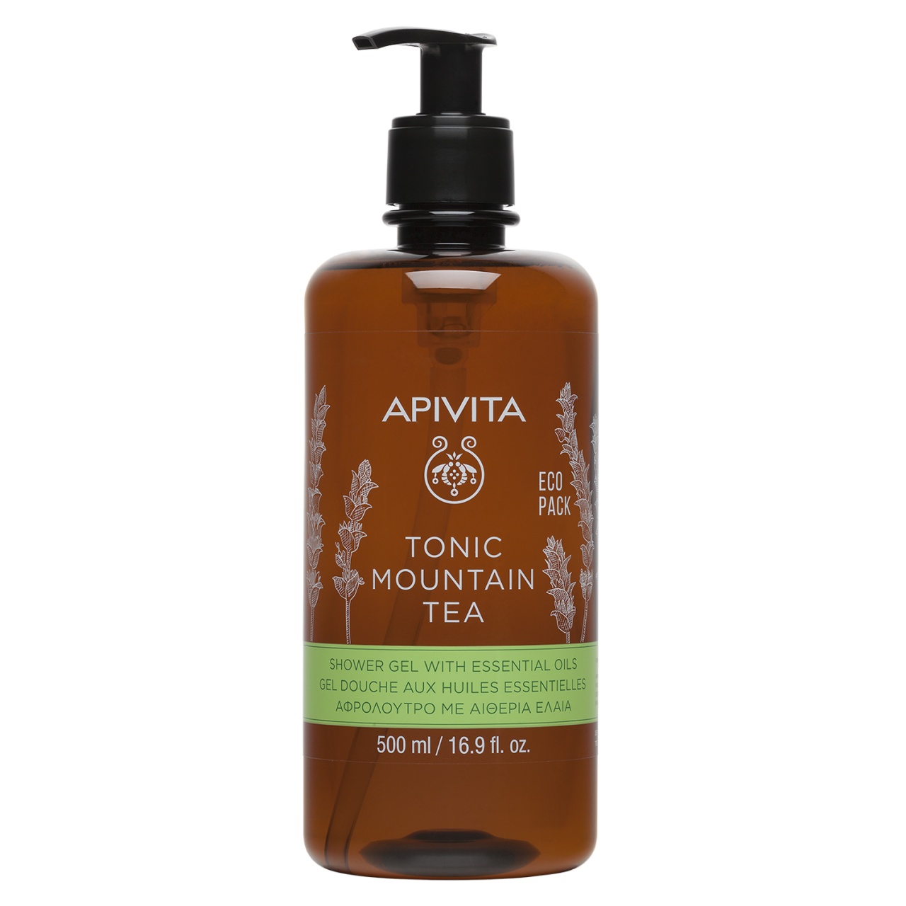 Gel dus cu ceai de munte Tonic Mountain Tea Apivita, 500 ml