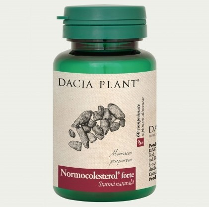 Normocolesterol Forte Dacia Plant 60 comprimate (Concentratie: 550 mg)