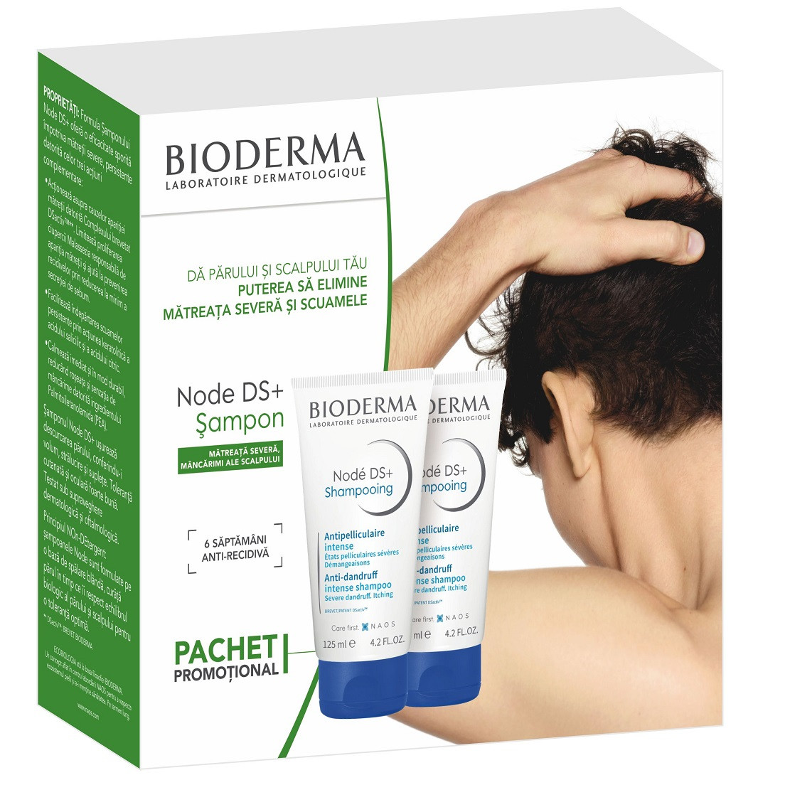 Sampon anti-recidiva Bioderma Node DS+, 125 ml + 125 ml