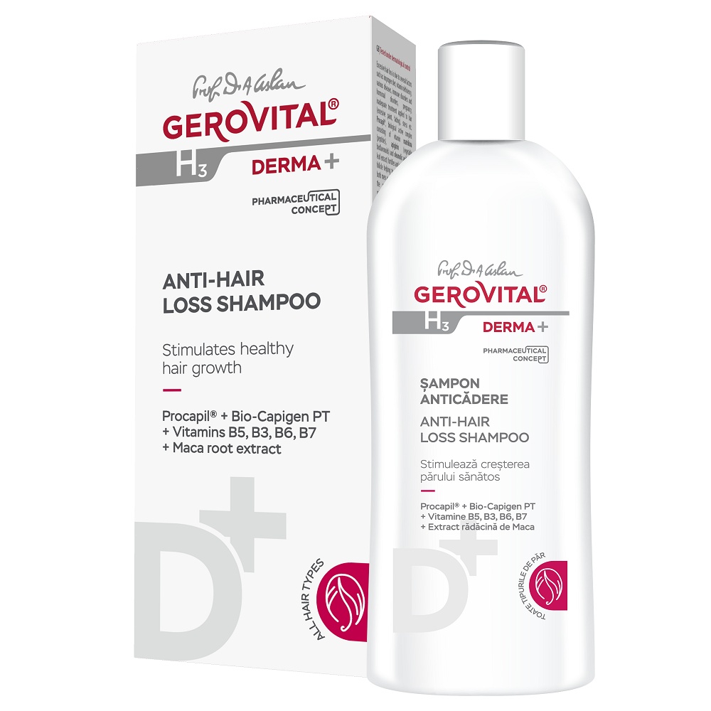 Sampon anticadere Gerovital H3 Derma+ (Concentratie: Sampon, Gramaj: 200 ml)