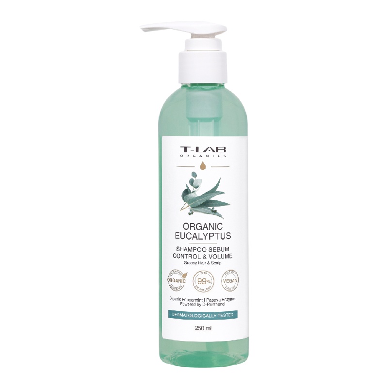 Sampon natural pentru volum, T-LAB Organics Eucalipt, 250 ml