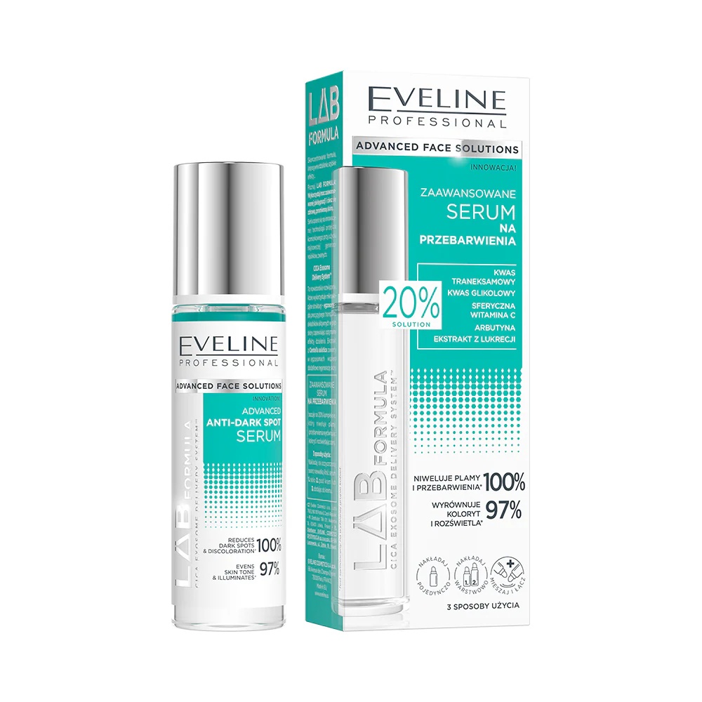 Serum fata Eveline LAB Formula Advanced, anti-pete pigmentare, cu acid tranexamic si vitamina C, uniformizeaza si ilumineaza, 30 ml