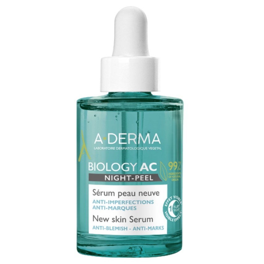 Serum peeling de noapte Biology AC A-Derma, 30 ml