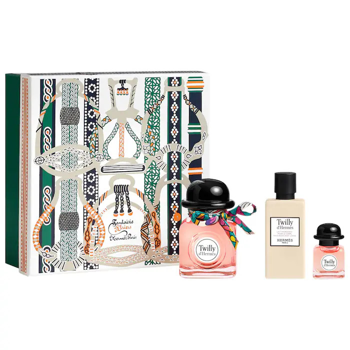 Set Cadou Hermes Twilly d'Hermes, Apa de Parfum 85 ml + Lotiune de corp, 80 ml + mini Apa de Parfum,