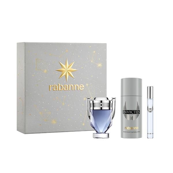 Set cadou Paco Rabanne, Invictus, Apa de Toaleta, Barbati, 50 ml + Deodorant spray, 150 ml + mini Apa de Toaleta ,10 ml